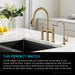 KRAUS Allyn Transitional Bridge Kitchen Faucet & Water Filter Faucet in Brushed Gold KPF-3121-FF-102BG | DirectSinks