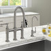 KRAUS Allyn Transitional Bridge Kitchen Faucet & Water Filter Faucet in Spot Free Stainless Steel KPF-3121-FF-102SFS | DirectSinks