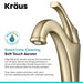 KRAUS Arlo 2-Pack Single Handle Vessel Bathroom Faucet with Pop Up Drain in Brushed Gold KVF-1200BG-2PK | DirectSinks