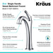 KRAUS Arlo 2-Pack Single Handle Vessel Bathroom Faucet with Pop Up Drain in Chrome KVF-1200CH-2PK | DirectSinks