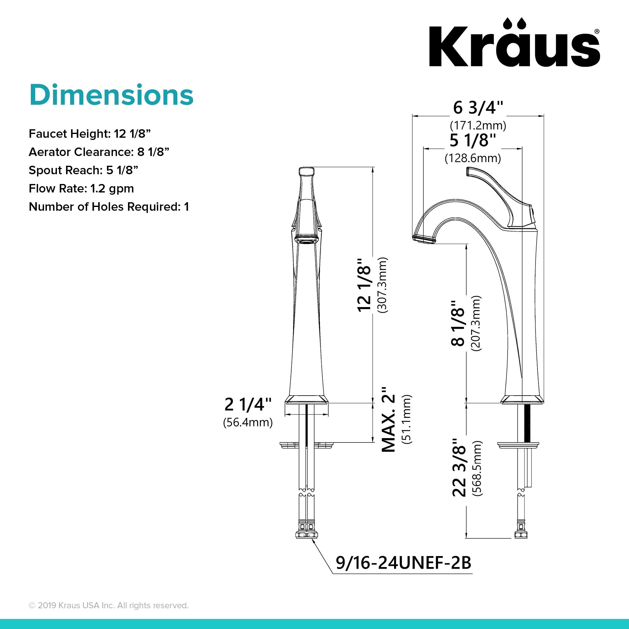 KRAUS Arlo 2-Pack Single Handle Vessel Bathroom Faucet with Pop Up Drain in Spot Free Brushed Nickel KVF-1200SFS-2PK | DirectSinks