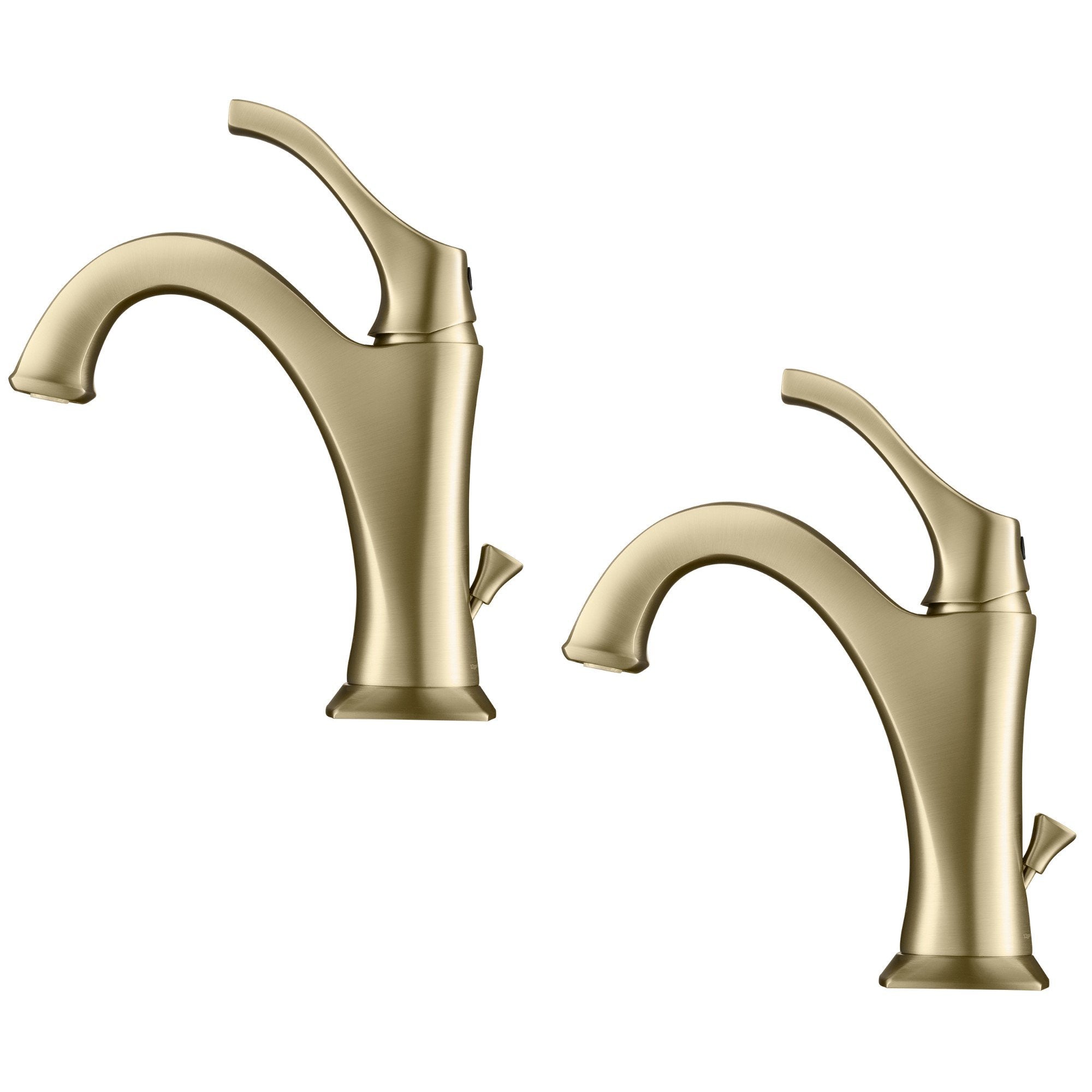 KRAUS Arlo Single Handle Bathroom Faucet with Lift Rod Drain and Deck Plate in Brushed Gold KBF-1201BG-2PK | DirectSinks
