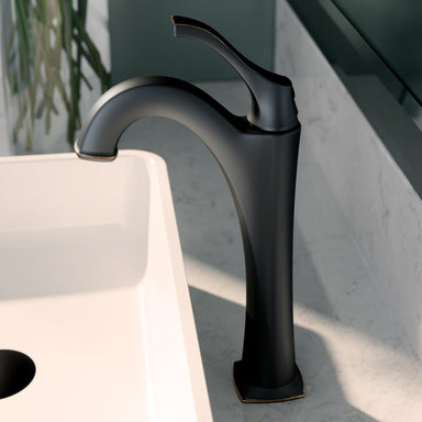 KRAUS Arlo Single Handle Vessel Bathroom Faucet in Oil Rubbed Bronze KVF-1200ORB | DirectSinks