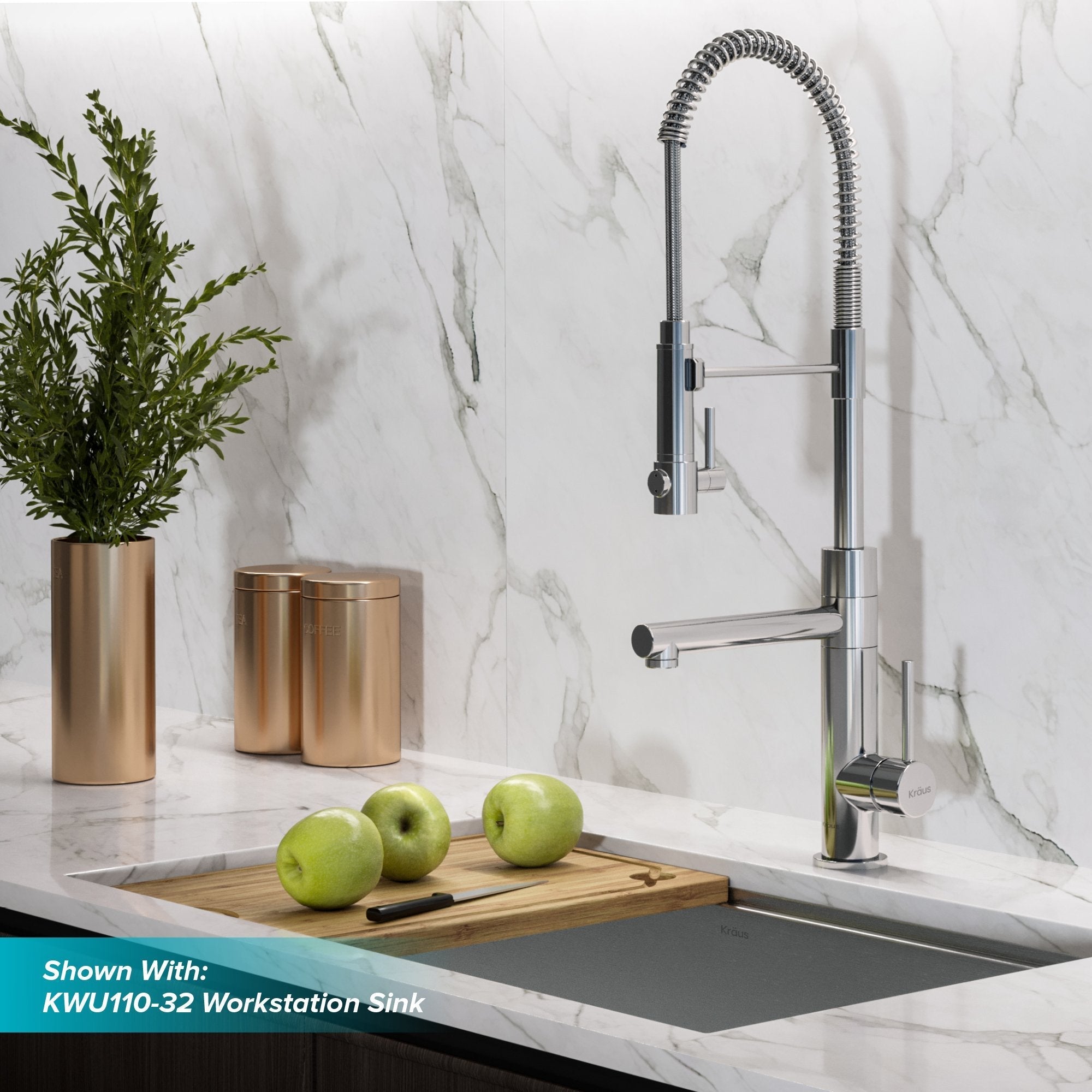 KRAUS Artec Pro 2-Function Commercial Style Pre-Rinse Kitchen Faucet in Chrome KPF-1603CH | DirectSinks