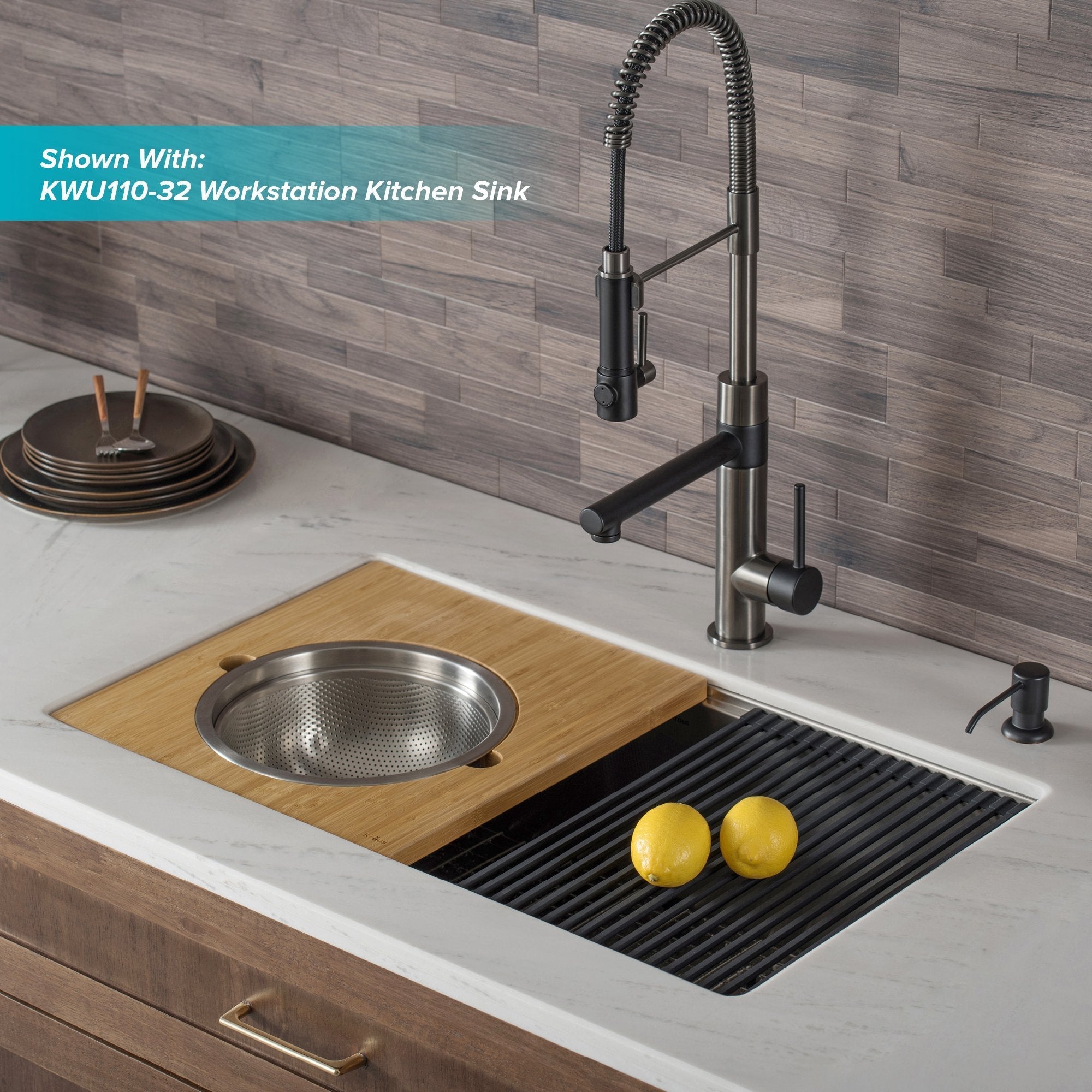 KRAUS Artec Pro 2-Function Commercial Style Pre-Rinse Kitchen Faucet in Matte Black/Black Stainless KPF-1603MBSB | DirectSinks