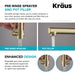 KRAUS Artec Pro 2-Function Commercial Style Pre-Rinse Kitchen Faucet in Spot Free Antique Champagne Bronze with Soap Dispenser-Kitchen Faucets-KRAUS