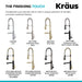 KRAUS Artec Pro 2-Function Commercial Style Pre-Rinse Kitchen Faucet in Spot Free Antique Champagne Bronze/Matte Black KPF-1603SFACBMB | DirectSinks