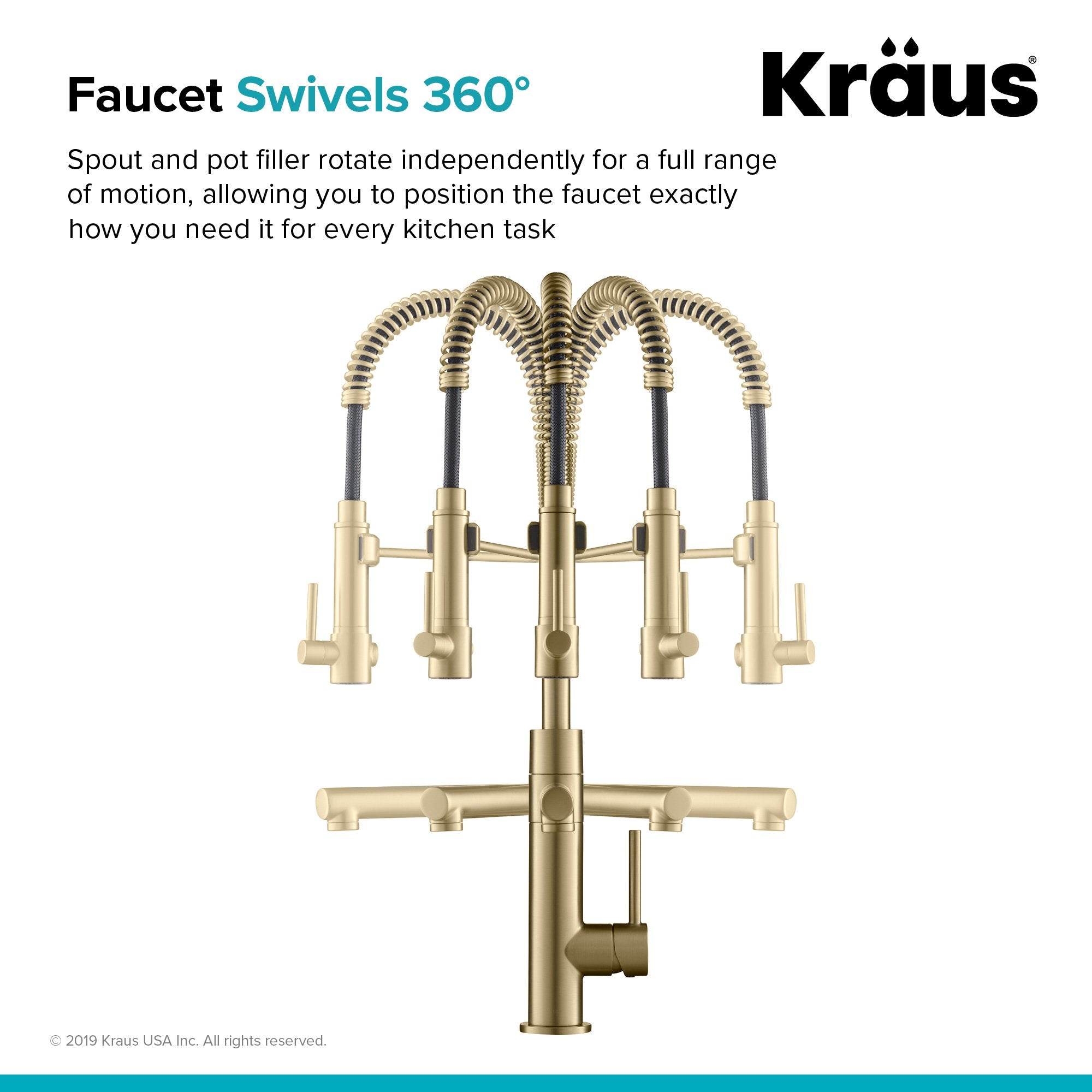 KRAUS Artec Pro 2-Function Commercial Style Pre-Rinse Kitchen Faucet with Matching Deck Plate in Matte Black/Black Stainless KPF-1603MBSB-DP03SB | DirectSinks