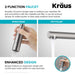 KRAUS Artec Pro Commercial Style Single Handle Kitchen Faucet with Pot Filler in Brushed Brass-Kitchen Faucets-DirectSinks