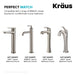 PU-L10SN-KRAUS Satin Nickel Bathroom Sink Pop-Up Drain with Extended Thread