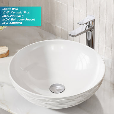 PU-L10CH-KRAUS Chrome Bathroom Sink Pop-Up Drain with Extended Thread