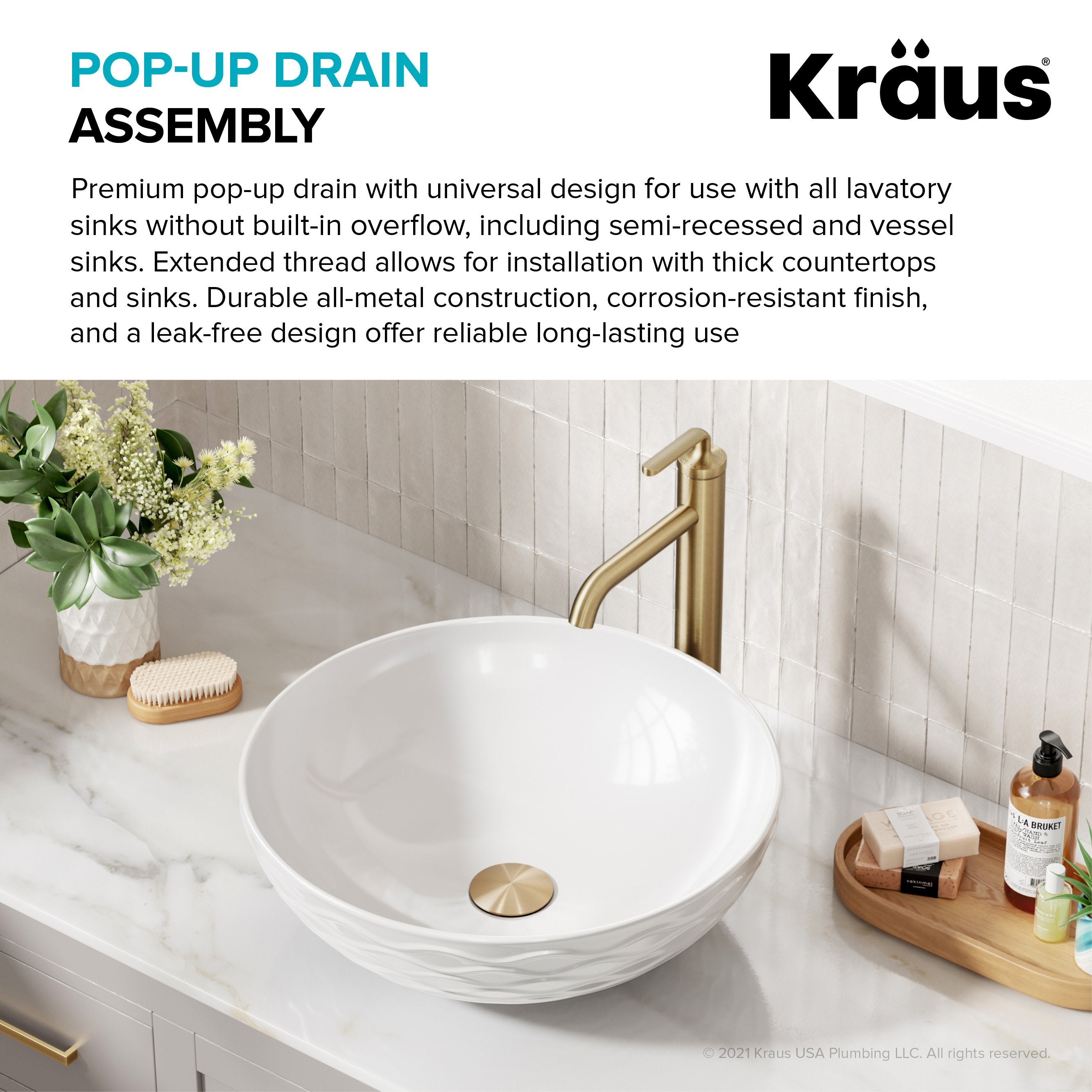 Bathroom Sink Drains - Grid & Pop Up Sink Drains - Direct Sinks