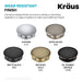 PU-L10BG-KRAUS Bathroom Sink Pop-Up Drain with Extended Thread in Brushed Gold