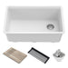 KRAUS Bellucci Workstation 30" Undermount Granite Composite Single Bowl Kitchen Sink in White with Accessories-Kitchen Sinks-DirectSinks