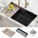 KRAUS Bellucci Workstation 33" Undermount Granite Composite Kitchen Sink in Metallic Black with Accessories-Kitchen Sinks-DirectSinks
