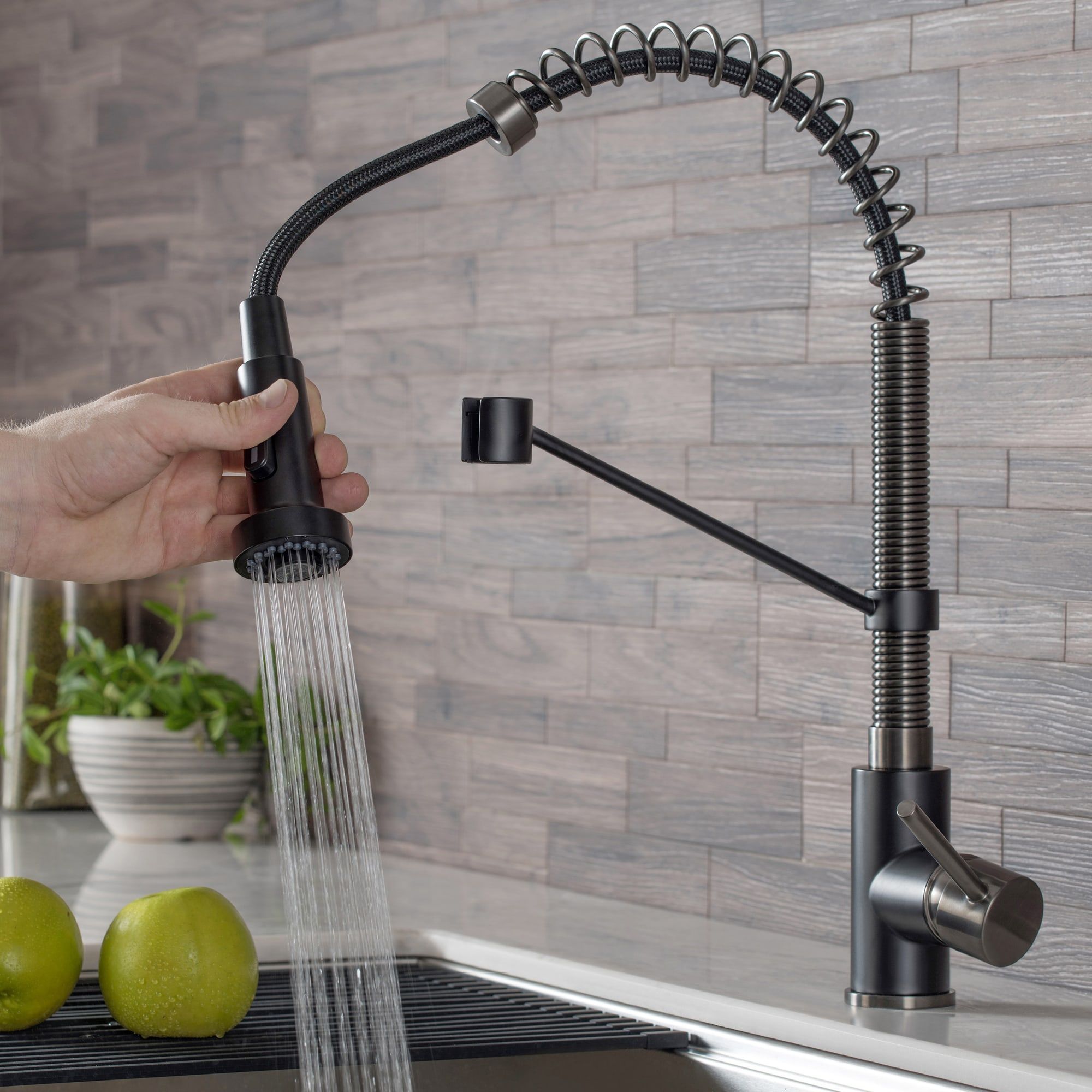 KRAUS Bolden 18-Inch Commercial Kitchen Faucet with Pull-Down Sprayhead-Kitchen Faucets-KRAUS