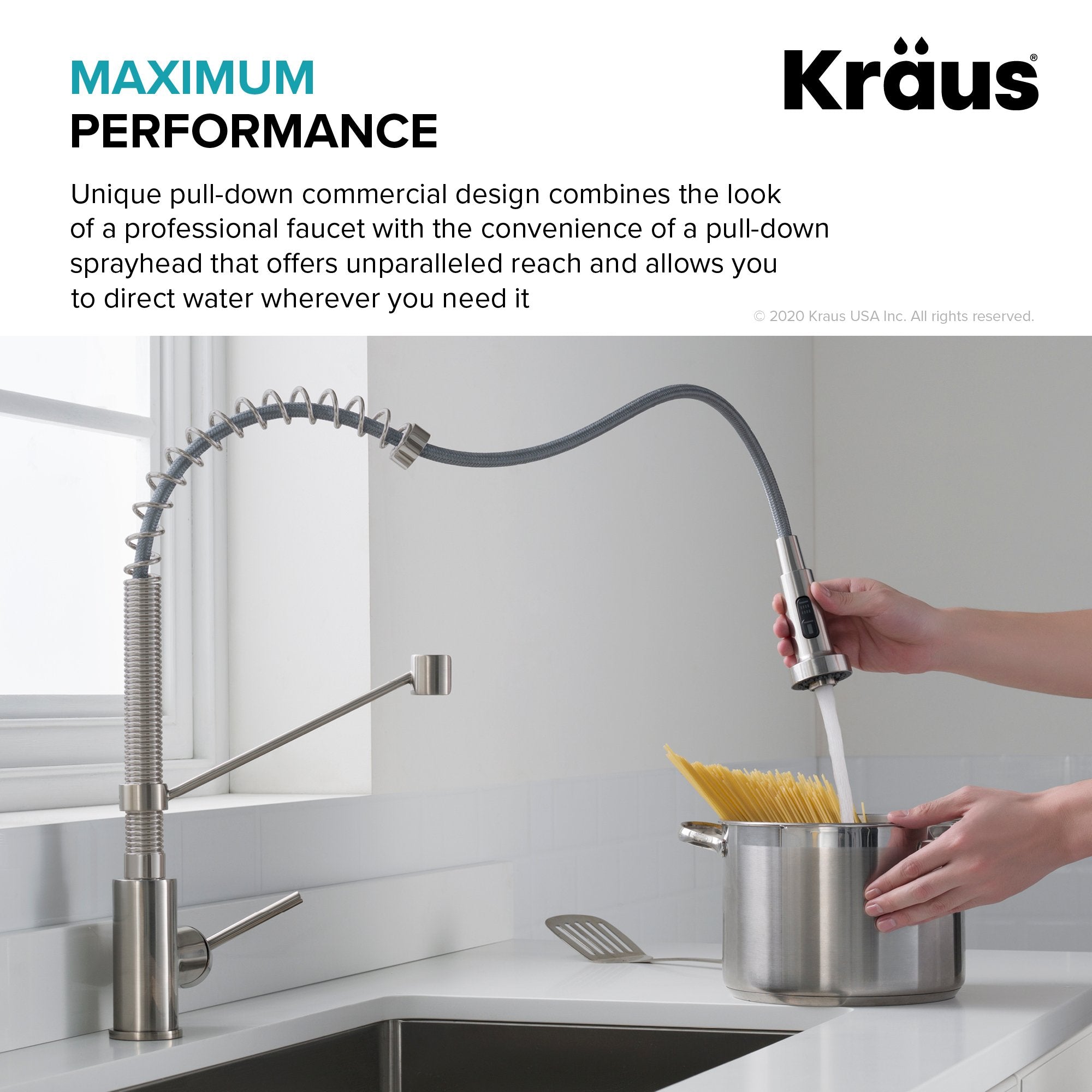 KRAUS Bolden Single Handle 18-Inch Commercial Kitchen Faucet with Deck Plate-Kitchen Faucets-KRAUS