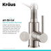 KRAUS Bolden 18-Inch Commercial Kitchen Faucet with Pull-Down Sprayhead in Spot Free Stainless-DirectSinks
