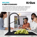 KRAUS Bolden 18-Inch Commercial Kitchen Faucet with Pull-Down Sprayhead in Spot Free Stainless-DirectSinks