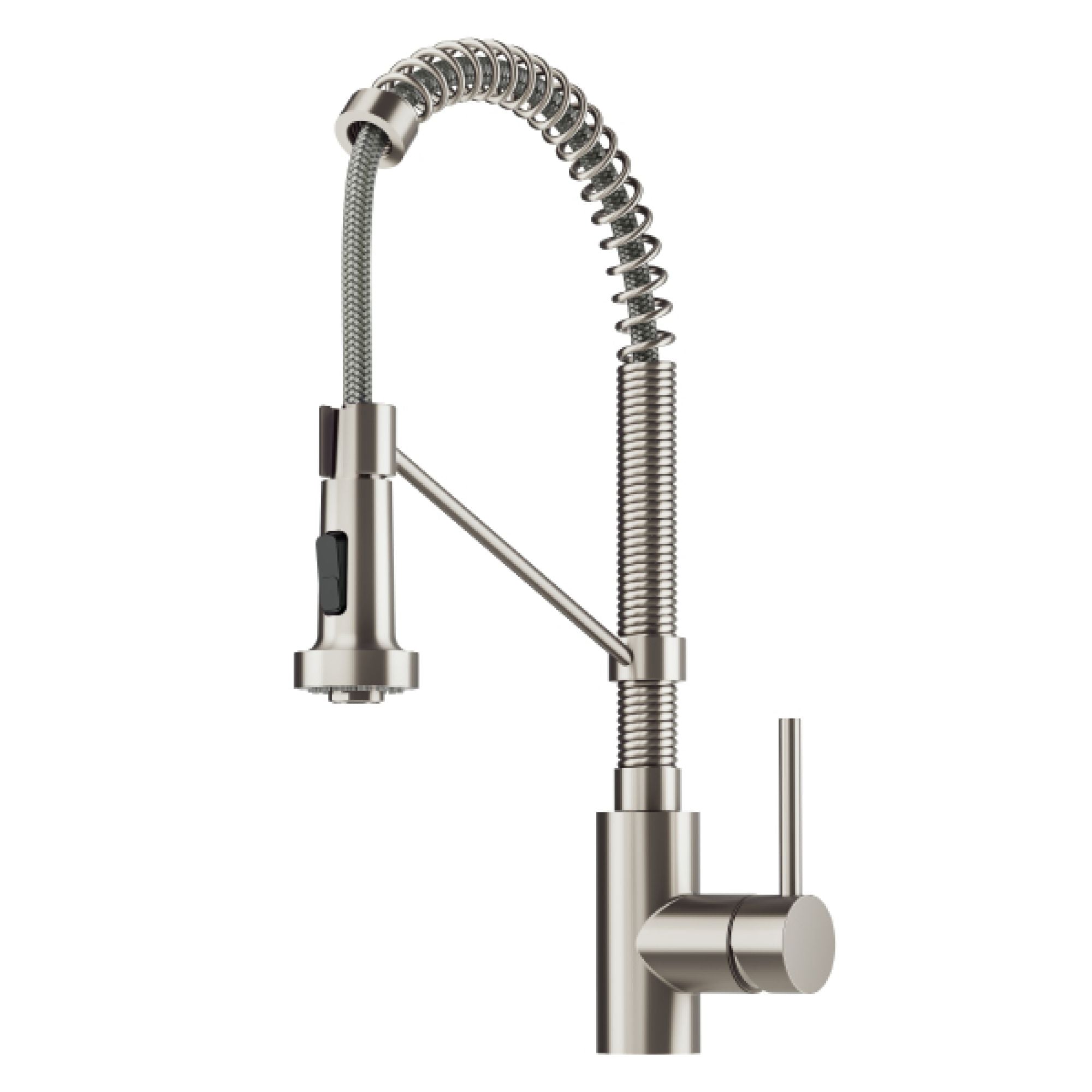 KRAUS Bolden 18-Inch Commercial Kitchen Faucet with Pull-Down Sprayhead in Spot Free Stainless-DirectSinks