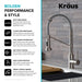 KRAUS Bolden 18-Inch Commercial Kitchen Faucet with Pull-Down Sprayhead in Spot Free Stainless-DirectSinks