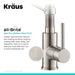 KRAUS Bolden 18-Inch Commercial Kitchen Faucet with Pull-Down Sprayhead in Spot Free Stainless-DirectSinks