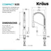 KRAUS Bolden 18-Inch Commercial Kitchen Faucet with Soap Dispenser in Matte Black KPF-1610MB-KSD-43MB | DirectSinks