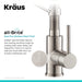 KRAUS Bolden 18-Inch Commercial Kitchen Faucet with Soap Dispenser in Spot Free Stainless Steel KPF-1610SFS-KSD-43SFS | DirectSinks