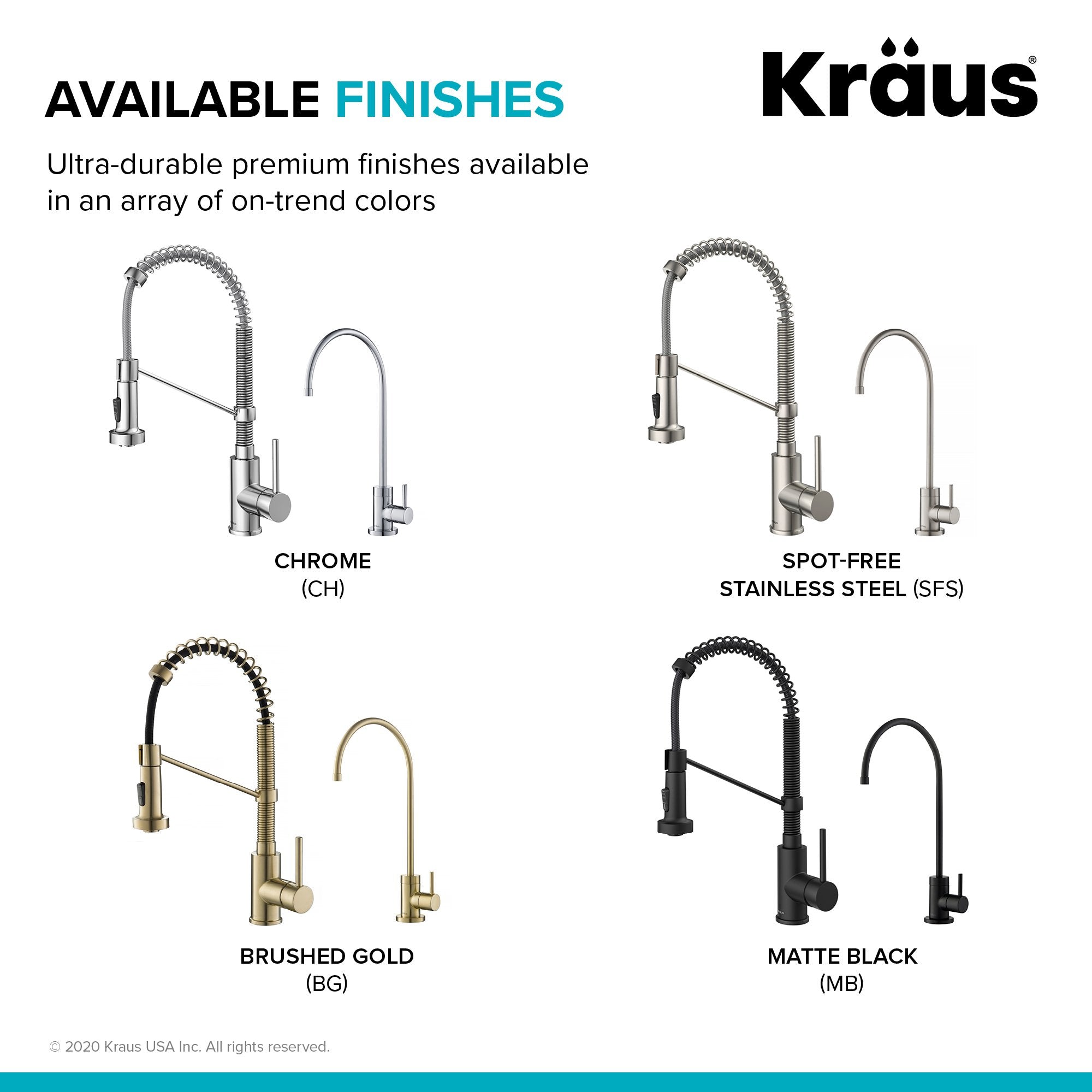 KRAUS Bolden Commercial Style Pull-Down Kitchen Faucet and Purita Water Filter Faucet Combo in Chrome KPF-1610-FF-100CH | DirectSinks