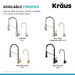 KRAUS Bolden Commercial Style Pull-Down Kitchen Faucet and Purita Water Filter Faucet Combo in Chrome KPF-1610-FF-100CH | DirectSinks
