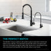 KRAUS Bolden Commercial Style Pull-Down Kitchen Faucet and Purita Water Filter Faucet Combo in Matte Black KPF-1610-FF-100MB | DirectSinks