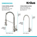 KRAUS Bolden Commercial Style Pull-Down Kitchen Faucet and Purita Water Filter Faucet Combo in Spot Free Stainless Steel KPF-1610-FF-100SFS | DirectSinks