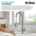 KRAUS Britt 2-in-1 Commercial Style Pull-Down Single Handle Water Filter Kitchen Faucet in Spot-Free Stainless Steel with Purita 2-Stage Under-Sink Filtration System-FS-1000-KFF-1691SFS