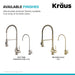 KRAUS Britt Commercial Style Kitchen Faucet and Purita Water Filter Faucet Combo in Brushed Gold KPF-1690-FF-100BG | DirectSinks