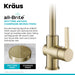 KRAUS Britt Commercial Style Kitchen Faucet in Spot Free Antique Champagne Bronze KPF-1690SFACB | DirectSinks