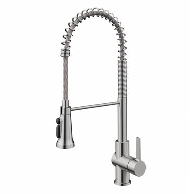 KRAUS Britt Commercial Style Kitchen Faucet with Integrated Water Filter Spout in Spot Free Stainless Steel-Kitchen Faucets-DirectSinks