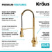 KRAUS Britt Commercial Style Pull-Down Single Handle Kitchen Faucet in Brushed Brass KPF-1691BB | DirectSinks