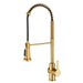 KRAUS Britt Commercial Style Pull-Down Single Handle Kitchen Faucet in Brushed Brass-Kitchen Faucets-DirectSinks