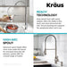 KRAUS Britt Commercial Style Pull-Down Single Handle Kitchen Faucet in Spot-Free Stainless Steel and Matte Black-Kitchen Faucets-DirectSinks