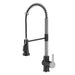 KRAUS Britt Commercial Style Pull-Down Single Handle Kitchen Faucet in Spot-Free Stainless Steel and Matte Black-Kitchen Faucets-DirectSinks