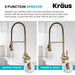 KRAUS Britt Single Handle Commercial Kitchen Faucet with Deck Plate and Soap Dispenser in Spot Free Antique Champagne Bronze-Kitchen Faucets-KRAUS