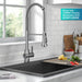 KRAUS Britt Touchless Pull-Down Single Handle Faucet in Spot Free Stainless Steel-Kitchen Faucets-DirectSinks