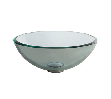 KRAUS Clear 14" Glass Vessel Bathroom Sink with PU-MR-DirectSinks