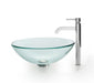 Kraus Clear Glass Vessel Sink and Ramus Faucet-Bathroom Sinks & Faucet Combos-DirectSinks