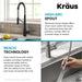 KRAUS Commercial Pull Down Kitchen Faucet in Matte Black KPF-2631MB | DirectSinks
