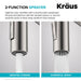 KRAUS Commercial Pull Down Kitchen Faucet in Spot Free Antique Champagne Bronze KPF-2631SFACB | DirectSinks