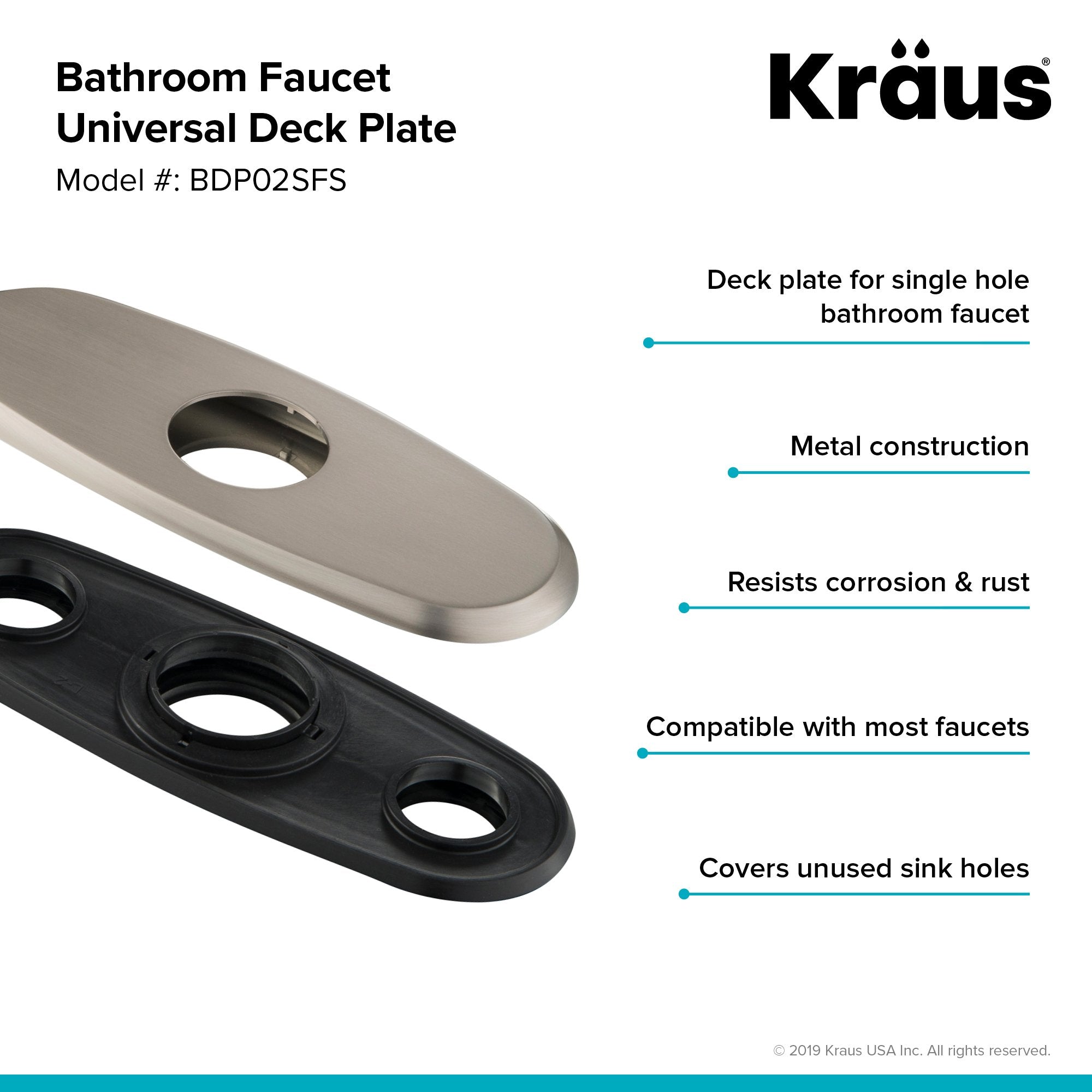 KRAUS Deck Plate for Single-Hole Bathroom Faucet-Bathroom Accessories-KRAUS