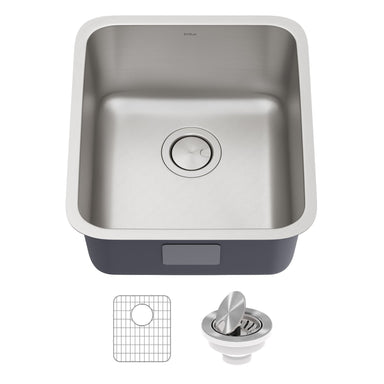 KRAUS Dex 17" Undermount 16 Gauge Antibacterial Stainless Steel Kitchen Sink-Kitchen Sinks-KRAUS