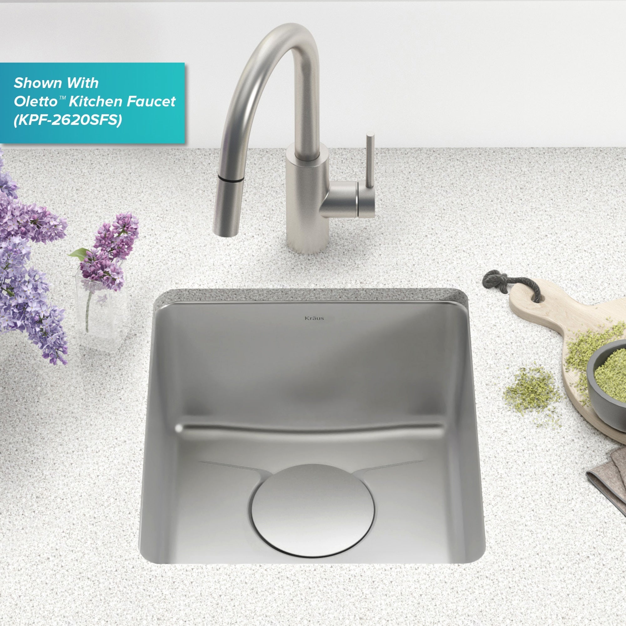 KRAUS Dex 17" Undermount16 Gauge Stainless Steel Kitchen Sink with VersiDrain-Kitchen Sinks-DirectSinks