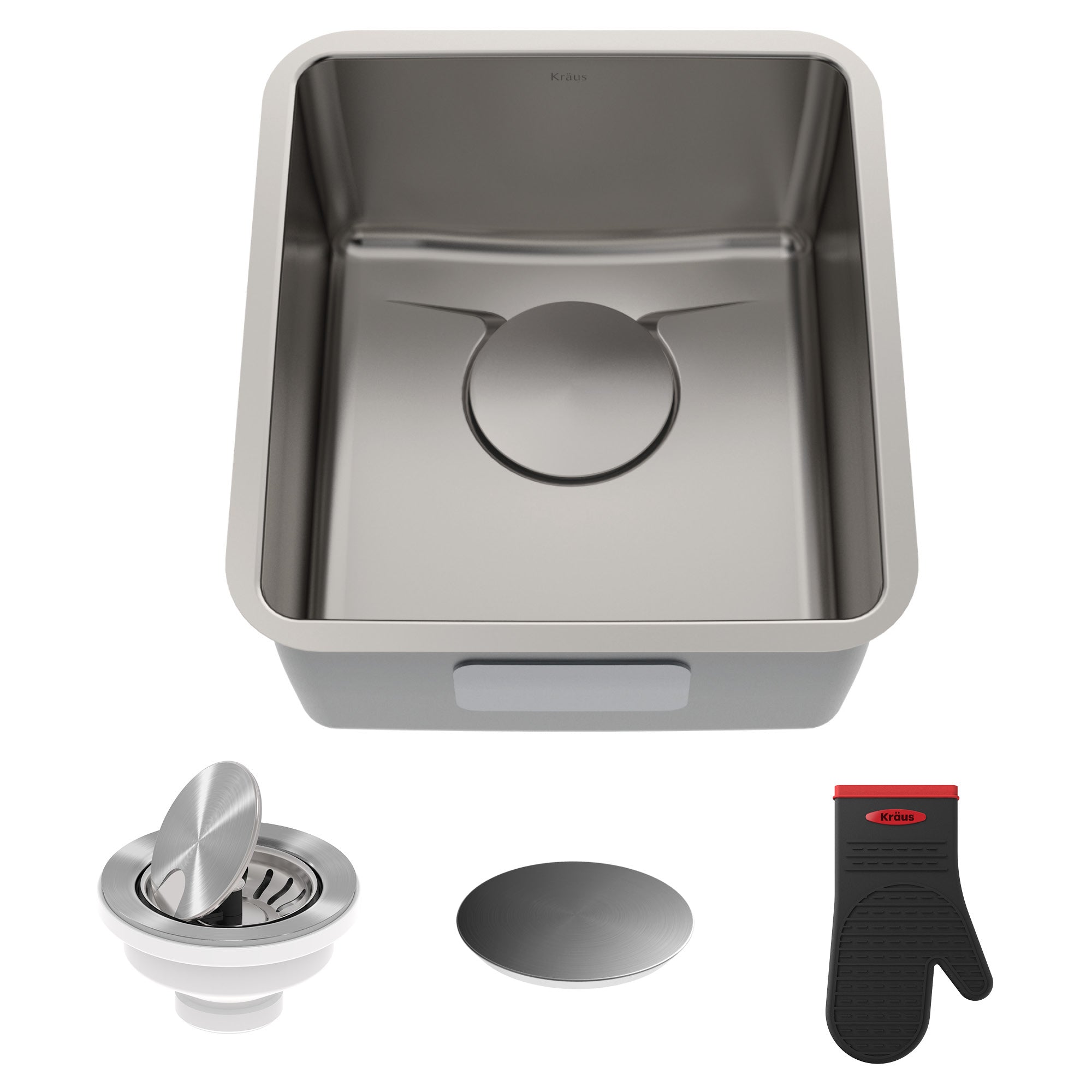 KRAUS Dex 17" Undermount16 Gauge Stainless Steel Kitchen Sink with VersiDrain-Kitchen Sinks-DirectSinks